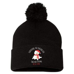 Surviving The Teacher Life One Meltdown At A Time Pom Pom 12in Knit Beanie