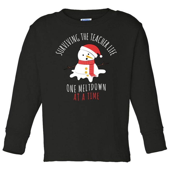 Surviving The Teacher Life One Meltdown At A Time Toddler Long Sleeve Shirt