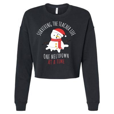 Surviving The Teacher Life One Meltdown At A Time Cropped Pullover Crew