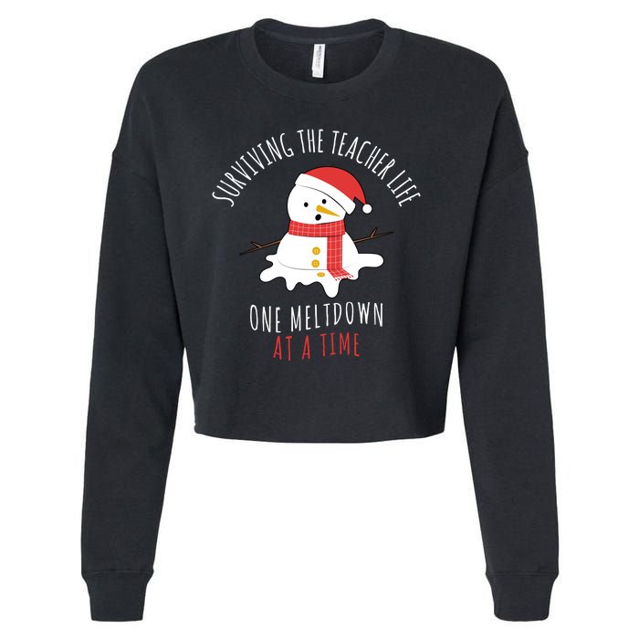 Surviving The Teacher Life One Meltdown At A Time Cropped Pullover Crew