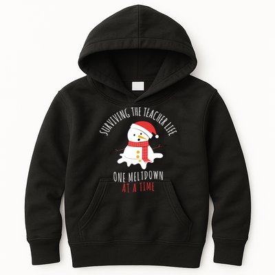 Surviving The Teacher Life One Meltdown At A Time Kids Hoodie