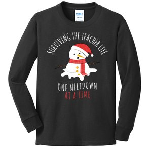 Surviving The Teacher Life One Meltdown At A Time Kids Long Sleeve Shirt