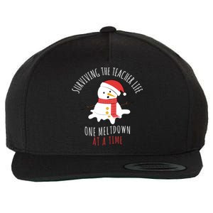 Surviving The Teacher Life One Meltdown At A Time Wool Snapback Cap