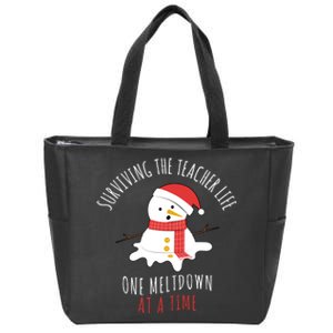 Surviving The Teacher Life One Meltdown At A Time Zip Tote Bag