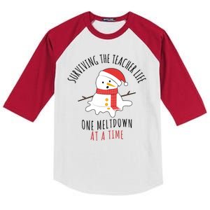 Surviving The Teacher Life One Meltdown At A Time Kids Colorblock Raglan Jersey