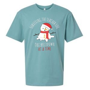 Surviving The Teacher Life One Meltdown At A Time Sueded Cloud Jersey T-Shirt