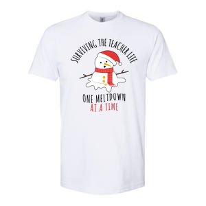 Surviving The Teacher Life One Meltdown At A Time Softstyle CVC T-Shirt