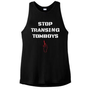 Stop Transing Tomboys Ladies PosiCharge Tri-Blend Wicking Tank