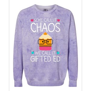 School Teacher Team Student Chaos Team Colorblast Crewneck Sweatshirt