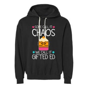 School Teacher Team Student Chaos Team Garment-Dyed Fleece Hoodie