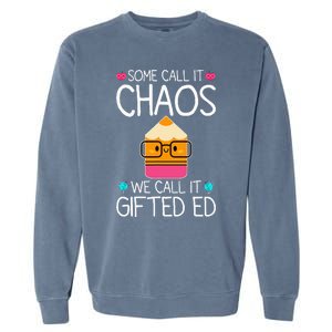 School Teacher Team Student Chaos Team Garment-Dyed Sweatshirt