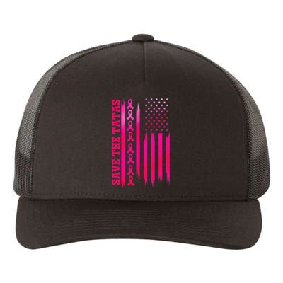 Save The Tatas American Flag Fighting Breast Cancer Yupoong Adult 5-Panel Trucker Hat