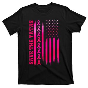 Save The Tatas American Flag Fighting Breast Cancer T-Shirt