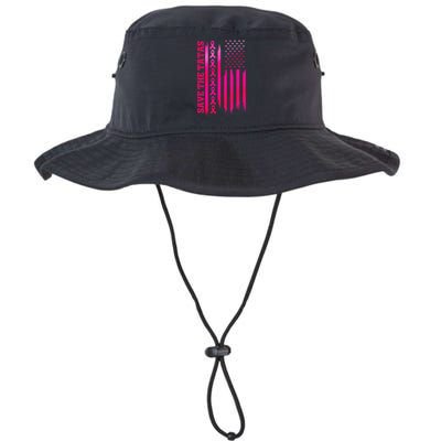 Save The Tatas American Flag Fighting Breast Cancer Legacy Cool Fit Booney Bucket Hat