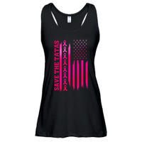 Save The Tatas American Flag Fighting Breast Cancer Ladies Essential Flowy Tank