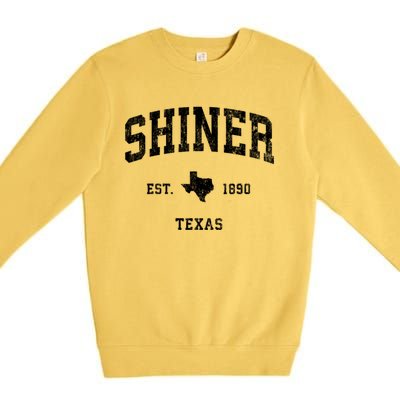 Shiner Texas Tx Vintage Athletic Sports Premium Crewneck Sweatshirt