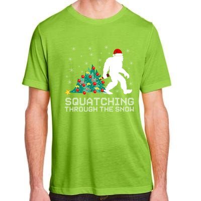 Squatching Through The Snow Bigfoot Christmas Sasquatch Great Gift Adult ChromaSoft Performance T-Shirt