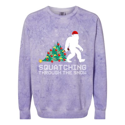 Squatching Through The Snow Bigfoot Christmas Sasquatch Great Gift Colorblast Crewneck Sweatshirt