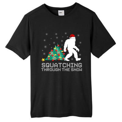 Squatching Through The Snow Bigfoot Christmas Sasquatch Great Gift Tall Fusion ChromaSoft Performance T-Shirt