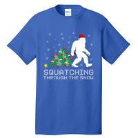 Squatching Through The Snow Bigfoot Christmas Sasquatch Great Gift Tall T-Shirt