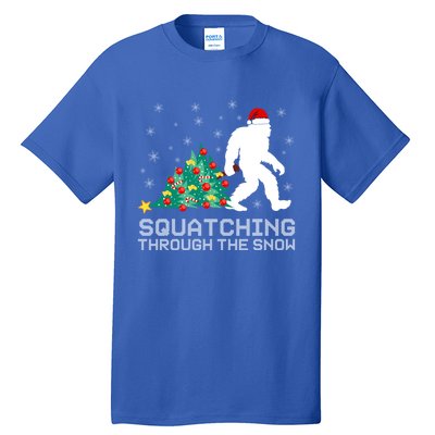 Squatching Through The Snow Bigfoot Christmas Sasquatch Great Gift Tall T-Shirt