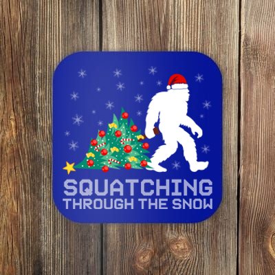 Squatching Through The Snow Bigfoot Christmas Sasquatch Great Gift Coaster