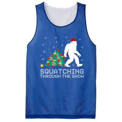 Squatching Through The Snow Bigfoot Christmas Sasquatch Great Gift Mesh Reversible Basketball Jersey Tank