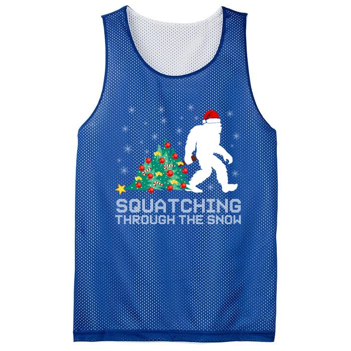 Squatching Through The Snow Bigfoot Christmas Sasquatch Great Gift Mesh Reversible Basketball Jersey Tank