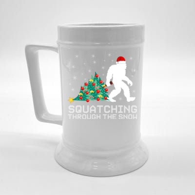 Squatching Through The Snow Bigfoot Christmas Sasquatch Great Gift Beer Stein