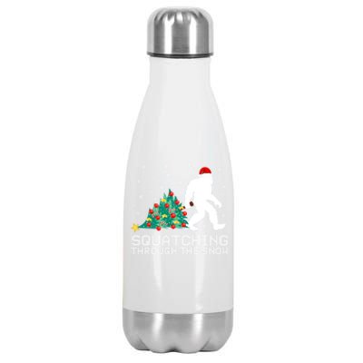 Squatching Through The Snow Bigfoot Christmas Sasquatch Great Gift Stainless Steel Insulated Water Bottle