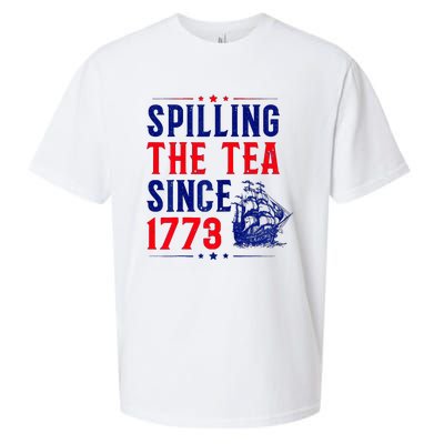 Spilling The Tea Since 1773 4th Of July Sueded Cloud Jersey T-Shirt