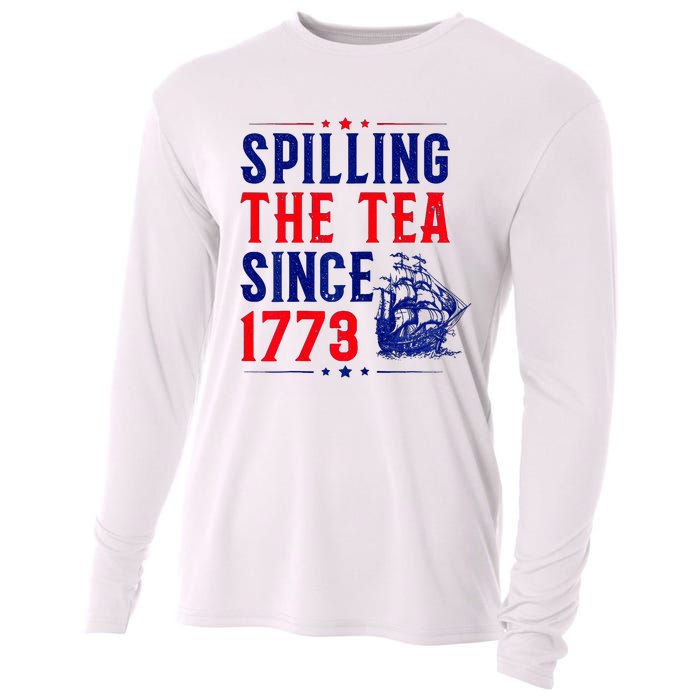 Spilling The Tea Since 1773 4th Of July Cooling Performance Long Sleeve Crew