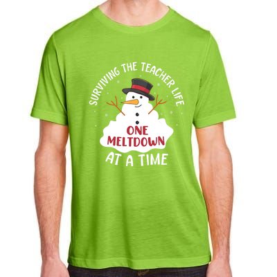 Surviving The Teacher Life One Meltdown At A Time Christmas Cute Gift Adult ChromaSoft Performance T-Shirt