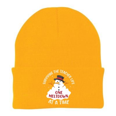 Surviving The Teacher Life One Meltdown At A Time Christmas Cute Gift Knit Cap Winter Beanie