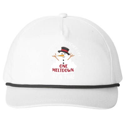 Surviving The Teacher Life One Meltdown At A Time Christmas Cute Gift Snapback Five-Panel Rope Hat