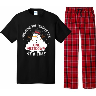 Surviving The Teacher Life One Meltdown At A Time Christmas Cute Gift Pajama Set