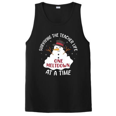 Surviving The Teacher Life One Meltdown At A Time Christmas Cute Gift PosiCharge Competitor Tank