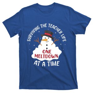 Surviving The Teacher Life One Meltdown At A Time Christmas Cute Gift T-Shirt