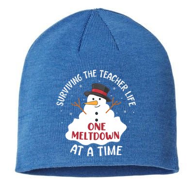 Surviving The Teacher Life One Meltdown At A Time Christmas Cute Gift Sustainable Beanie