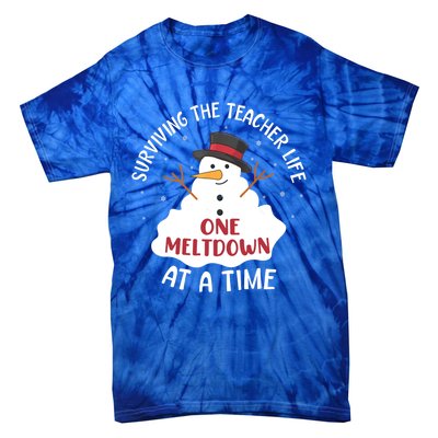 Surviving The Teacher Life One Meltdown At A Time Christmas Cute Gift Tie-Dye T-Shirt