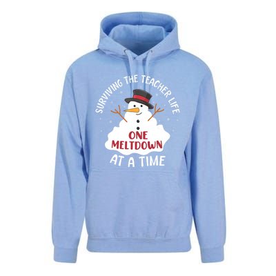 Surviving The Teacher Life One Meltdown At A Time Christmas Cute Gift Unisex Surf Hoodie