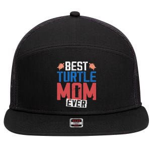 Sea Turtle Tortoise Mom Best Turtle Mom Ever 7 Panel Mesh Trucker Snapback Hat