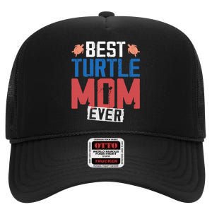 Sea Turtle Tortoise Mom Best Turtle Mom Ever High Crown Mesh Back Trucker Hat