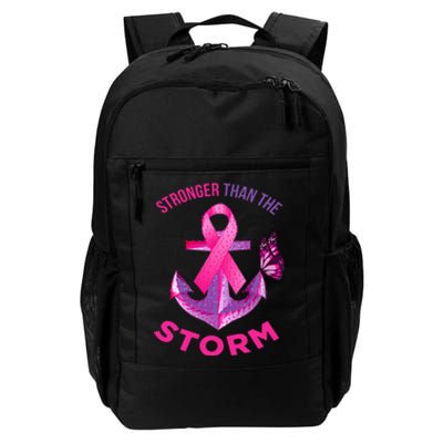 Stronger Than The Storm Fight Breast Cancer Ribbon Wear Pink Daily Commute Backpack