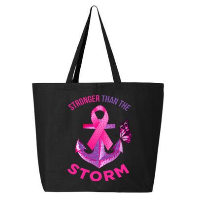 Stronger Than The Storm Fight Breast Cancer Ribbon Wear Pink 25L Jumbo Tote