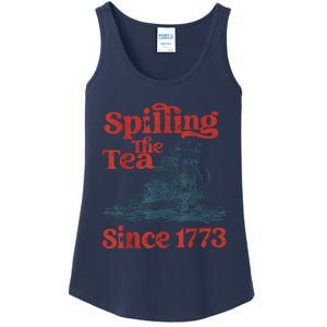 Spilling The Tea Since 1773 Patriotic History Teacher Ladies Essential Tank