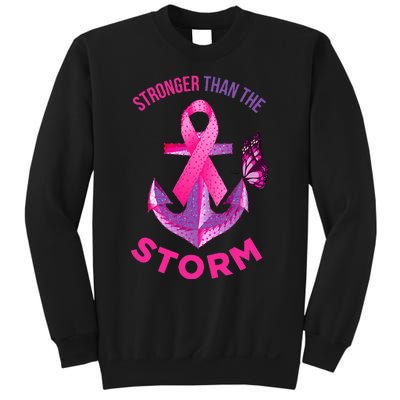 Stronger Than The Storm Fight Breast Cancer Ribbon Wear Pink Sweatshirt