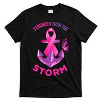 Stronger Than The Storm Fight Breast Cancer Ribbon Wear Pink T-Shirt