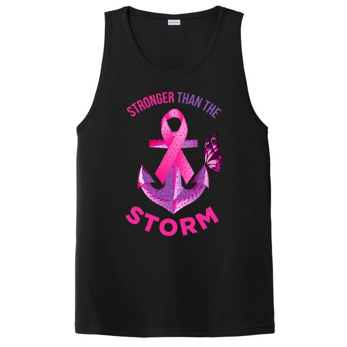 Stronger Than The Storm Fight Breast Cancer Ribbon Wear Pink PosiCharge Competitor Tank