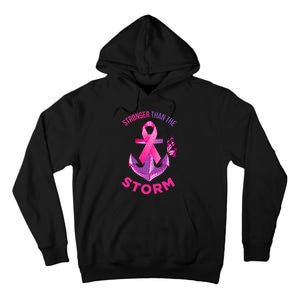 Stronger Than The Storm Fight Breast Cancer Ribbon Wear Pink Tall Hoodie